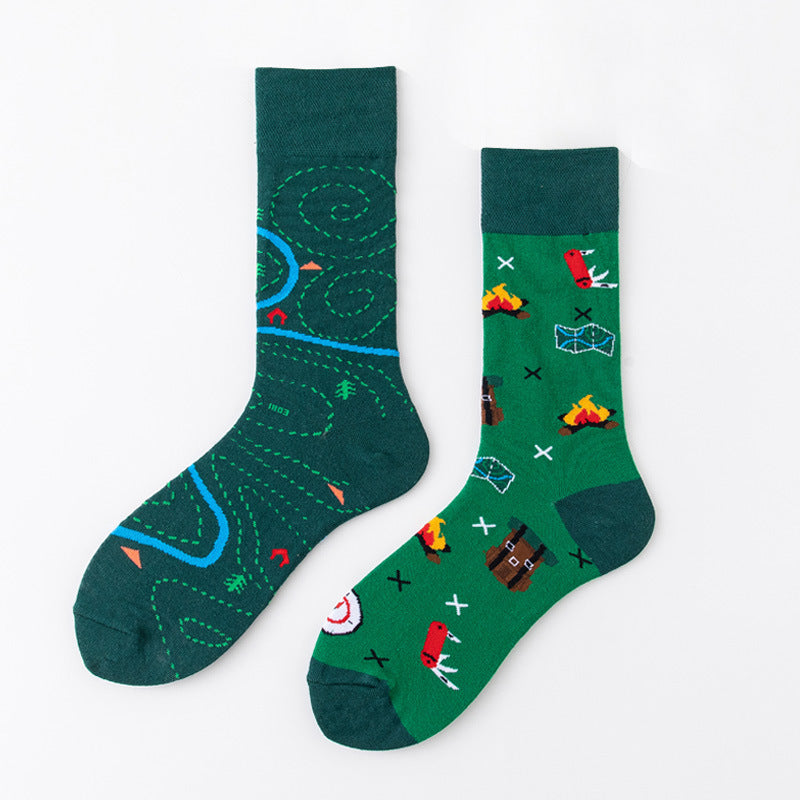 Comfortable Cotton Socks Fun Graffiti Couple Socks