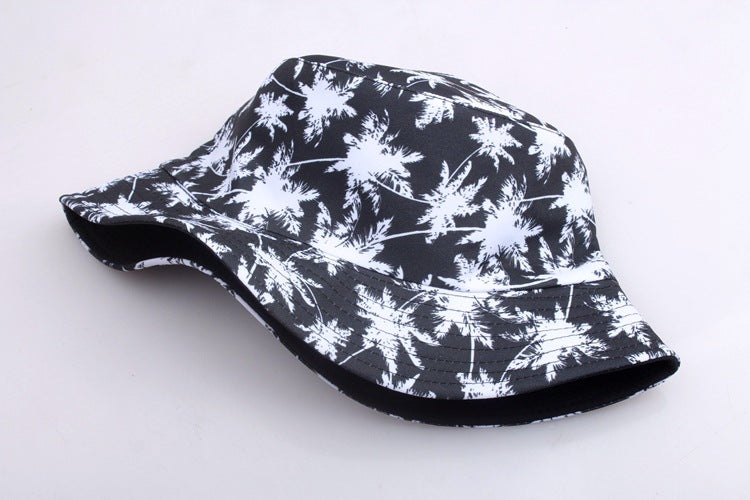 Maple Leaf Bucket Hat Print Coconut Tree Reversible Hat