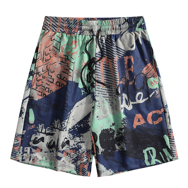 Summer Men's Street Trendy Hawaiian Vacation Casual Printed Shorts