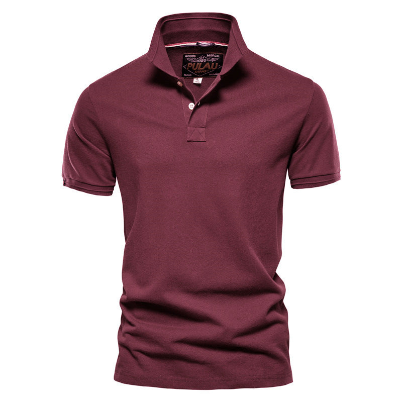 Lapel Casual Men's POLO Shirt Fashion Solid Color Short Sleeve T-Shirt