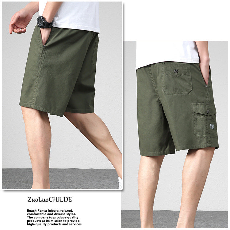 Summer Shorts Men's Cotton Five-point Pants Loose Casual Middle-aged Elderly Shorts