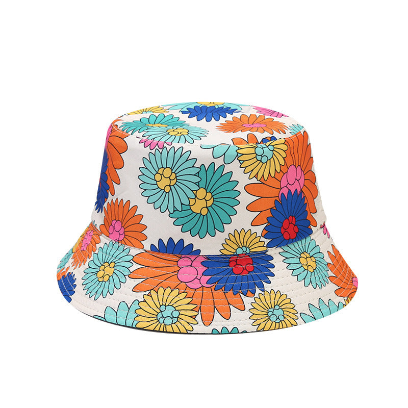 Flower Pattern Fisherman Hat Sun Hat for Outdoor Travel In Spring and Summer