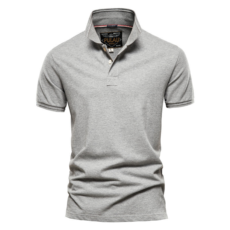 Lapel Casual Men's POLO Shirt Fashion Solid Color Short Sleeve T-Shirt