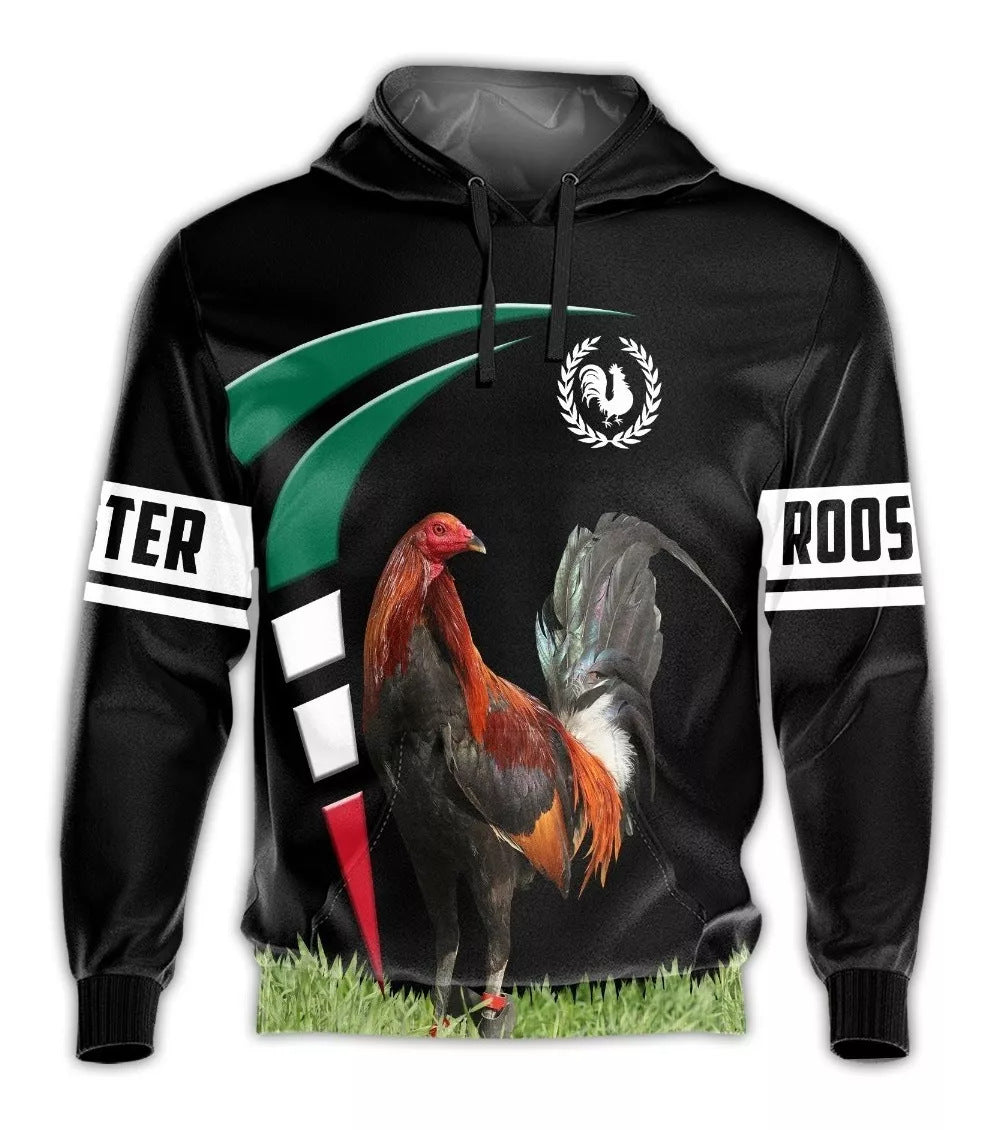 Men's Hooded Sweater 3D Printing Cock Casual Sweatshirt