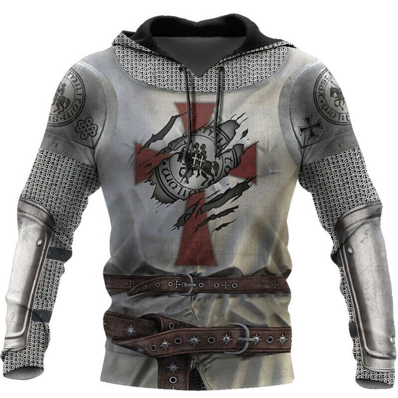 Men's 3D Digital Printing Viking Warrior Hoodies