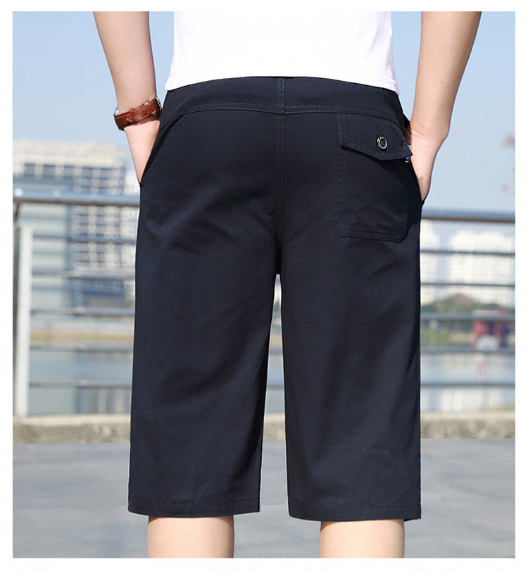 Men's Summer Elastic Pants Plus Size Tooling Pure Cotton Outdoor Casual Sports Shorts