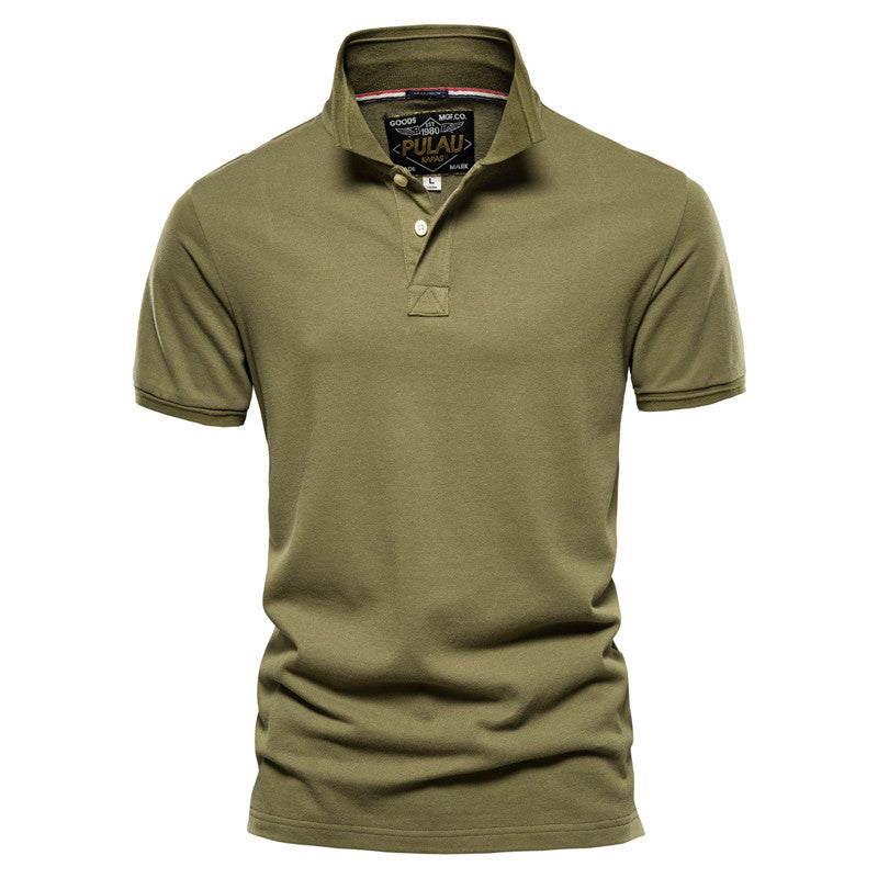 Lapel Casual Men's POLO Shirt Fashion Solid Color Short Sleeve T-Shirt