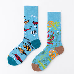 Spring and Summer Cute Cartoon Personality Ab Couple Socks