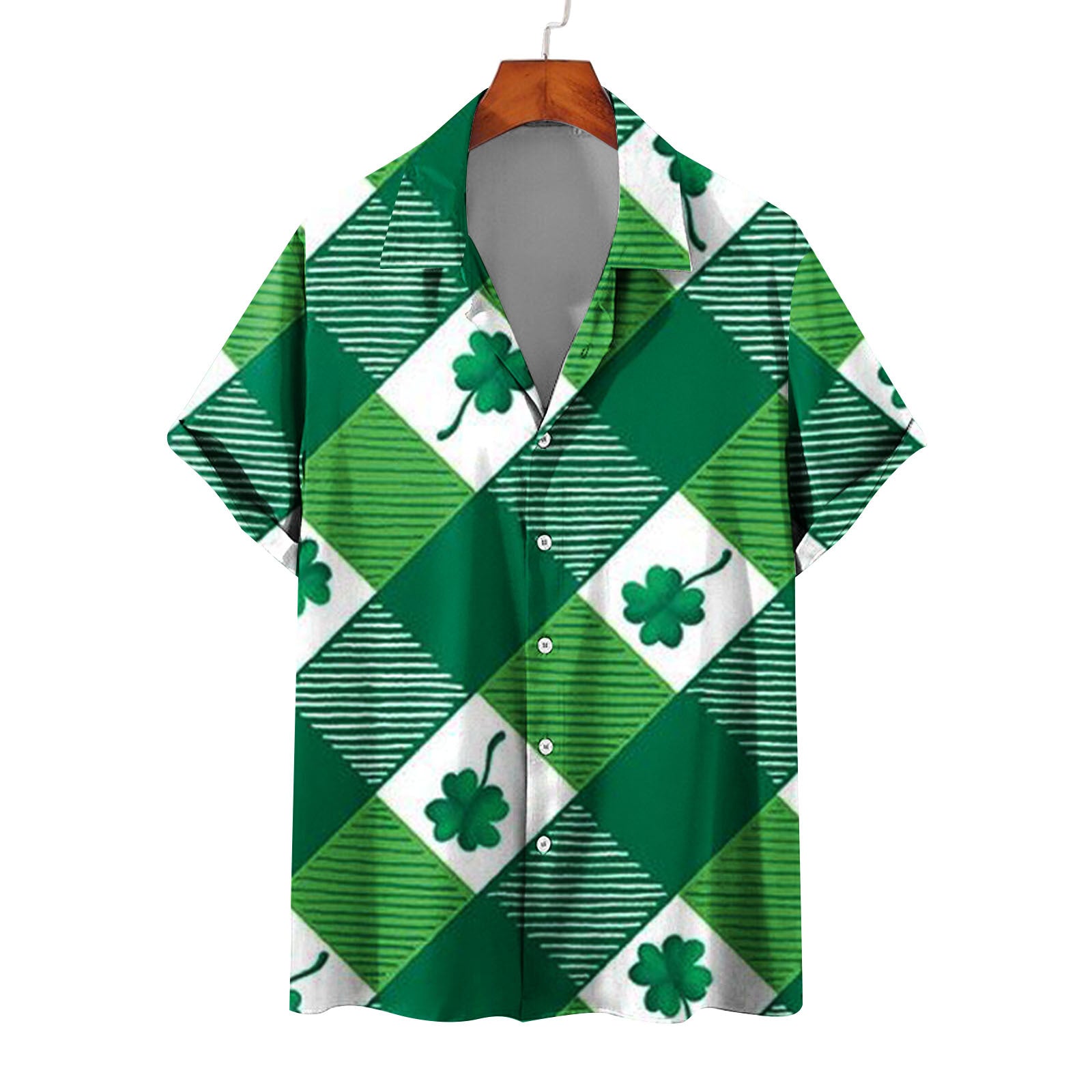 Men's Summer Casual St. Patrick's Day green Short Sleeve