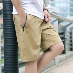 Men's Summer Cotton Thin Shorts Casual Breathable Solid Color Straight Shorts