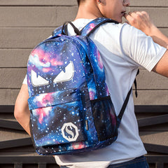 Luminous Men's Backpack Oxford Cloth Printed Backpack Girls' Schoolbag