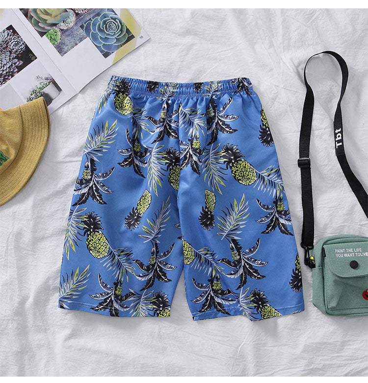 Men's Hawaiian Print Beach Pants Loose Plus Size Shorts