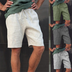 Men's Summer Loose Tie Five-point Pants Solid Color Sports Casual Shorts