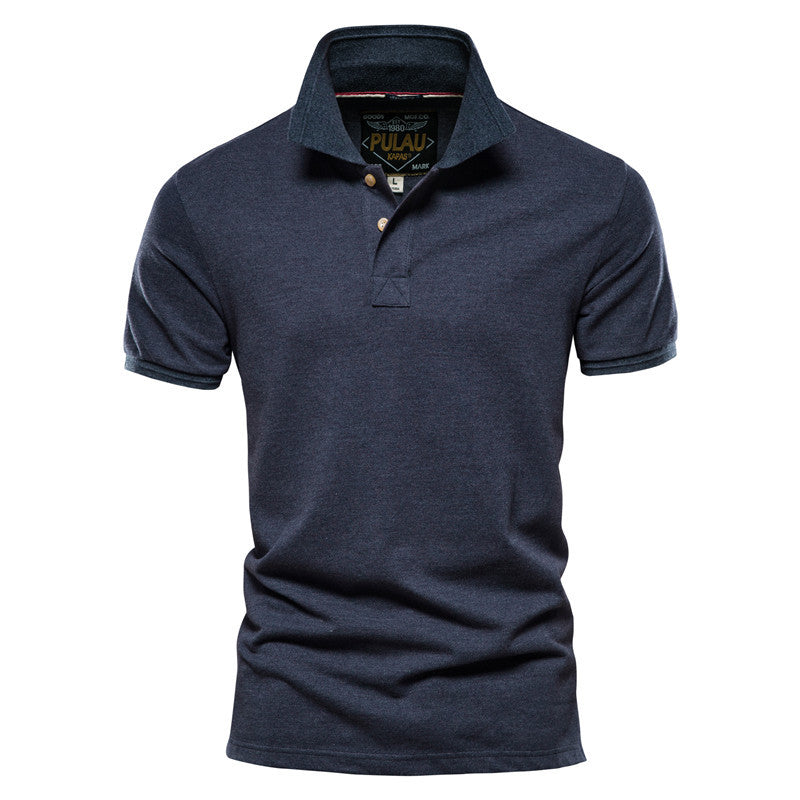 Lapel Casual Men's POLO Shirt Fashion Solid Color Short Sleeve T-Shirt