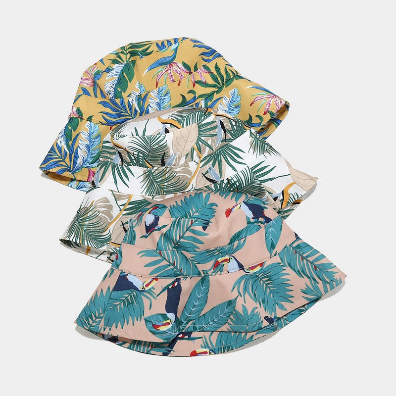 Hawaii Print Seaside Holiday Foldable Fisherman Hat