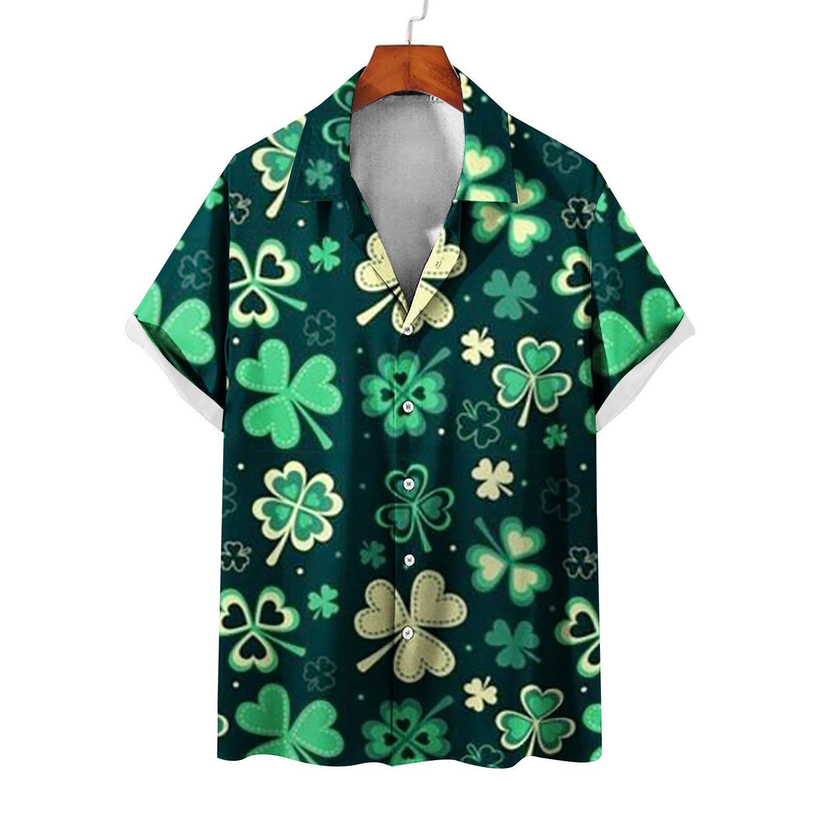 Men's Summer Casual St. Patrick's Day green Short Sleeve