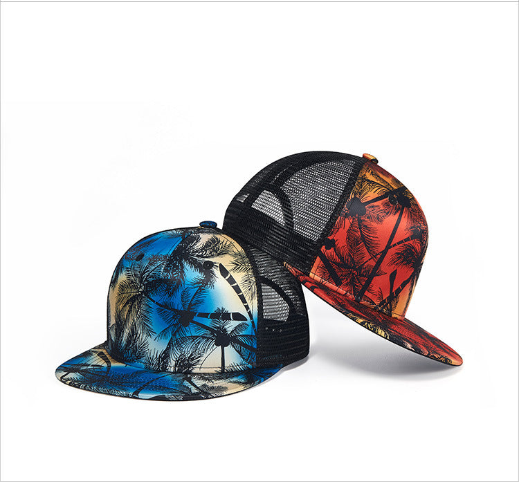 Baseball Hat Male Tide Digital Printing Coconut Hip Hop Summer Sun Hat