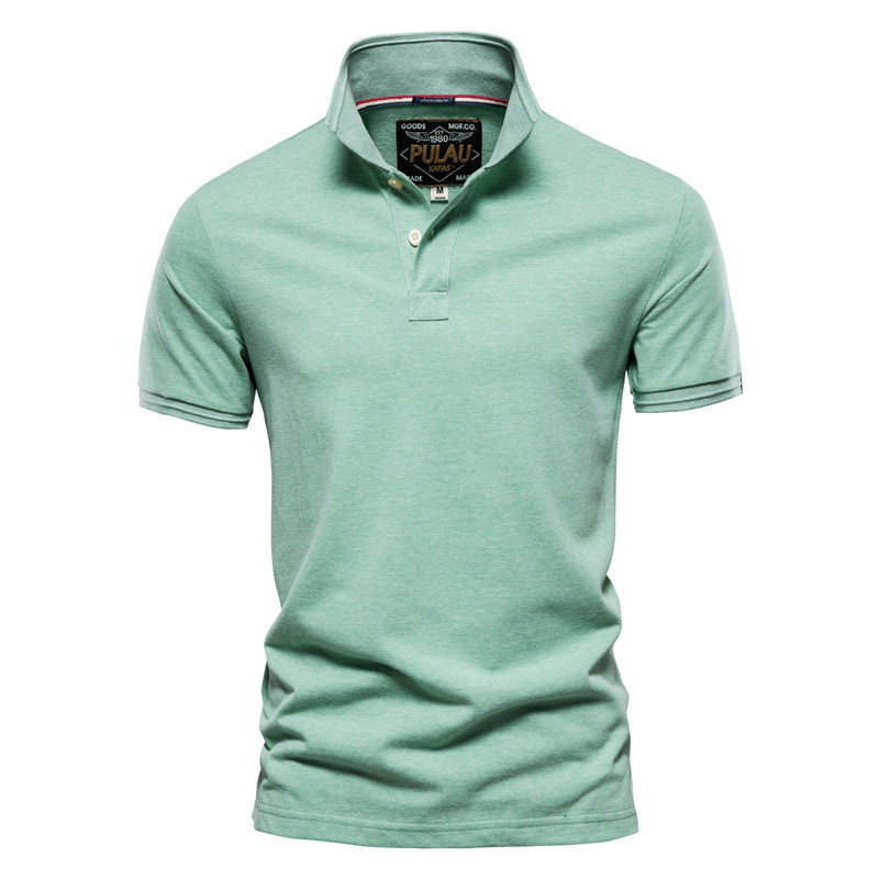 Lapel Casual Men's POLO Shirt Fashion Solid Color Short Sleeve T-Shirt