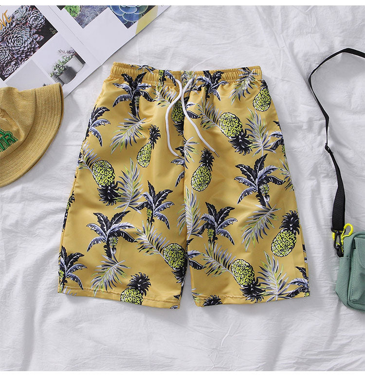 Men's Hawaiian Print Beach Pants Loose Plus Size Shorts