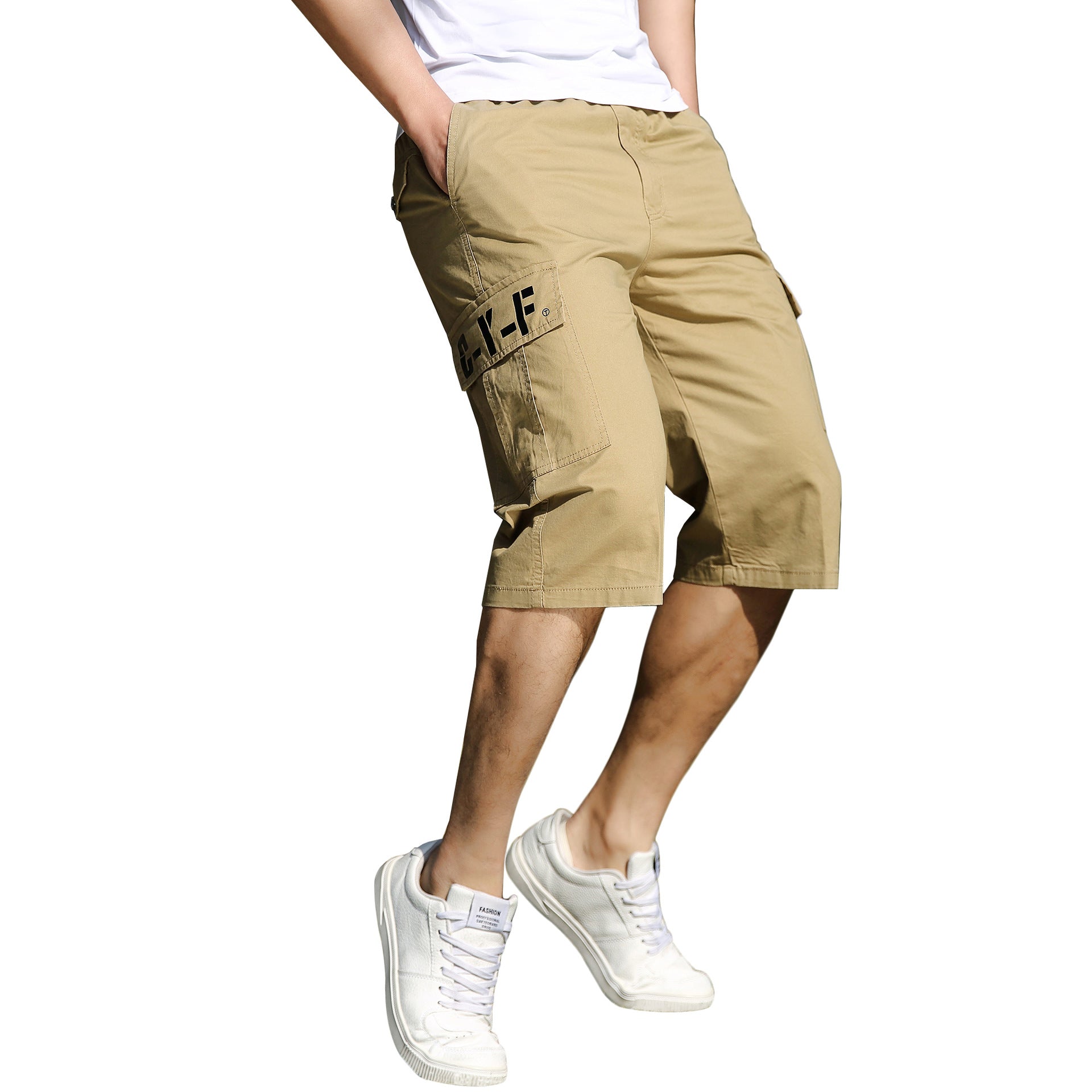 Men's Summer Casual Sports Capri Pants Pure Cotton Outdoor Overalls Shorts