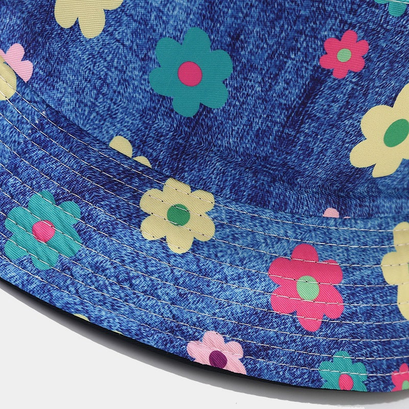 Outdoor Travel Floral Pattern Bucket Hat Sun Hat