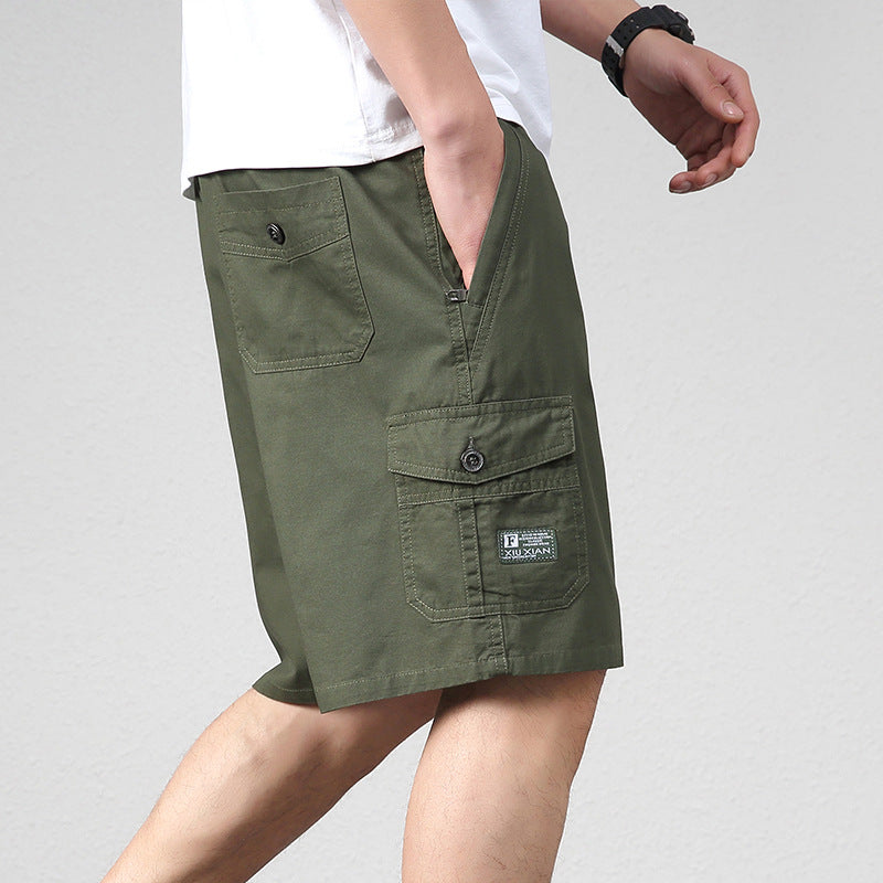 Summer Shorts Men's Cotton Five-point Pants Loose Casual Middle-aged Elderly Shorts