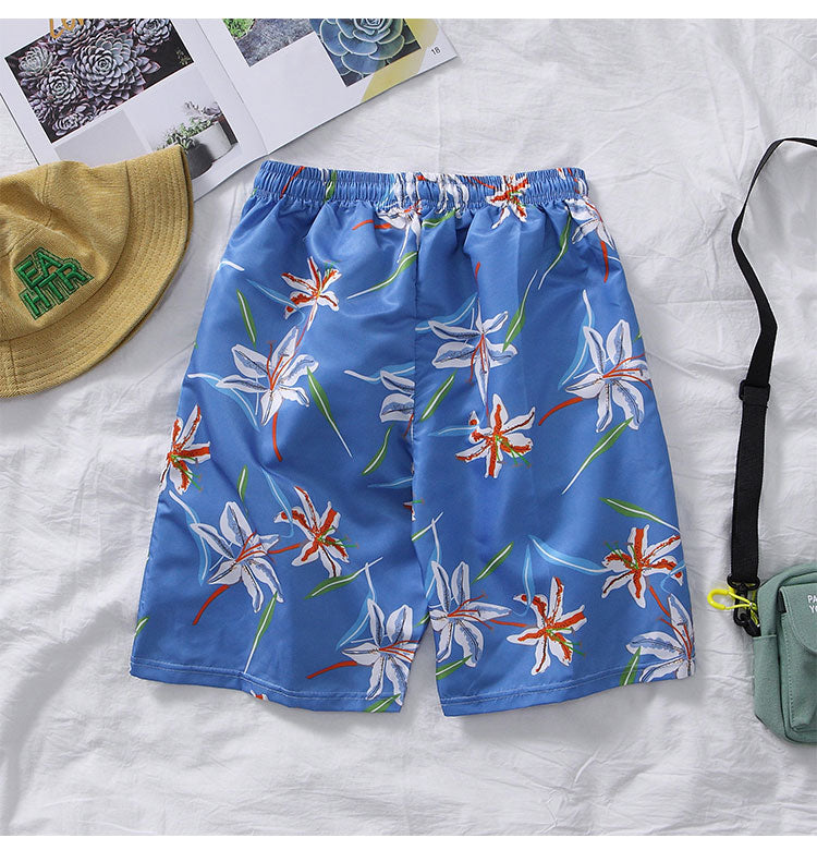 Men's Hawaiian Print Beach Pants Loose Plus Size Shorts