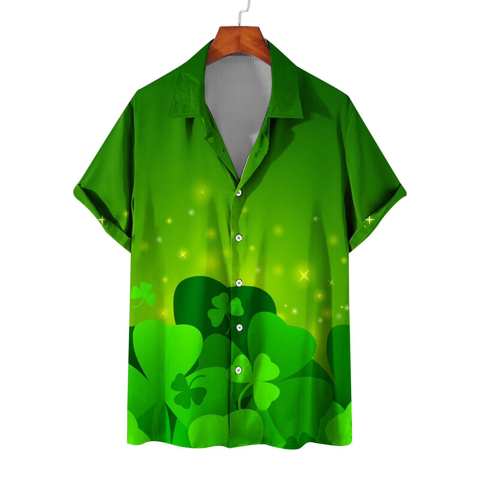 Men's Summer Casual St. Patrick's Day green Short Sleeve