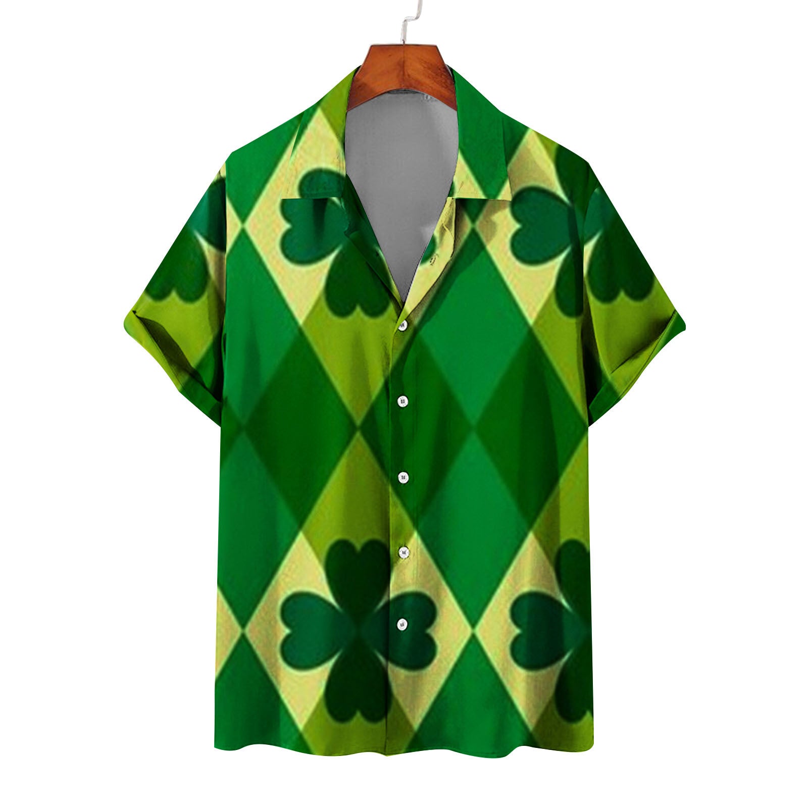 Men's Summer Casual St. Patrick's Day green Short Sleeve