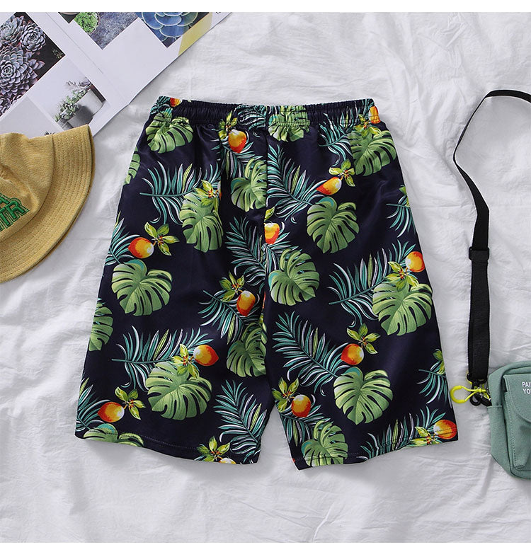 Men's Hawaiian Print Beach Pants Loose Plus Size Shorts