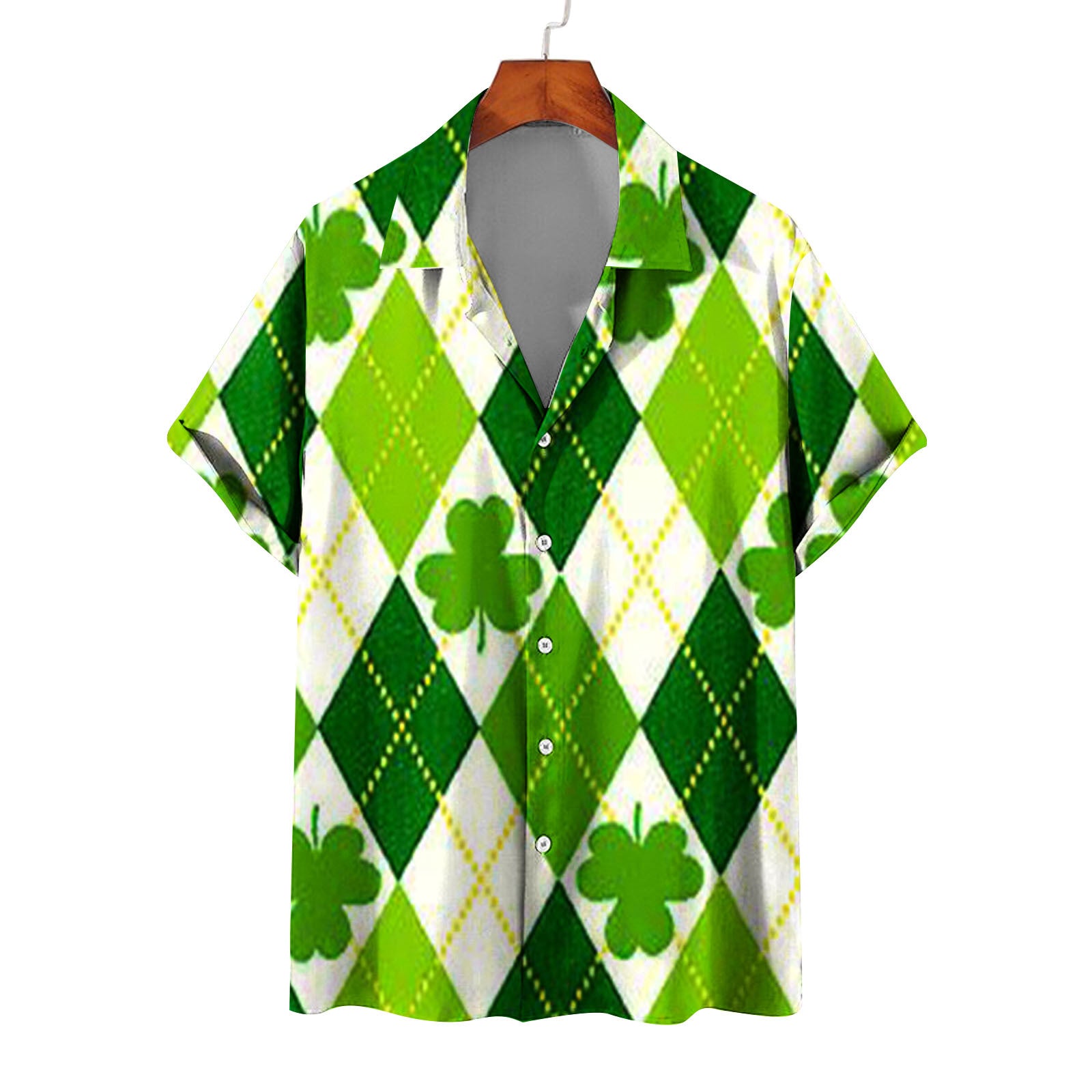 Men's Summer Casual St. Patrick's Day green Short Sleeve