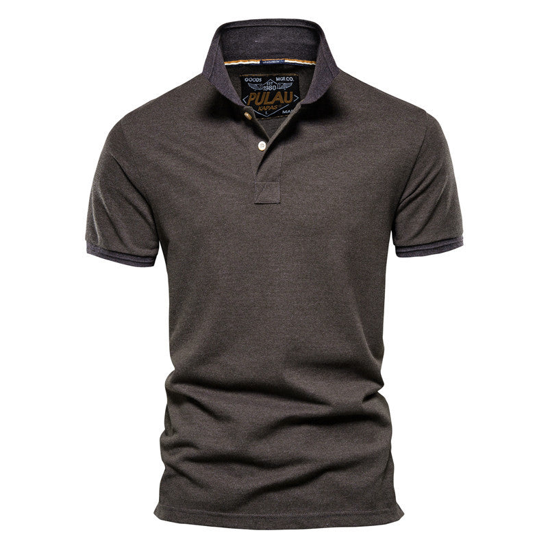 Lapel Casual Men's POLO Shirt Fashion Solid Color Short Sleeve T-Shirt