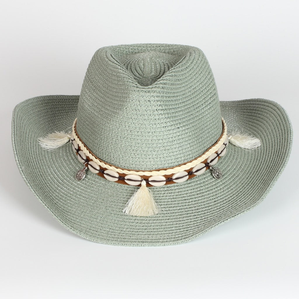 Western Cowboy Sunshade Hat Outdoor Straw Hat Foldable Holiday Knight Hat