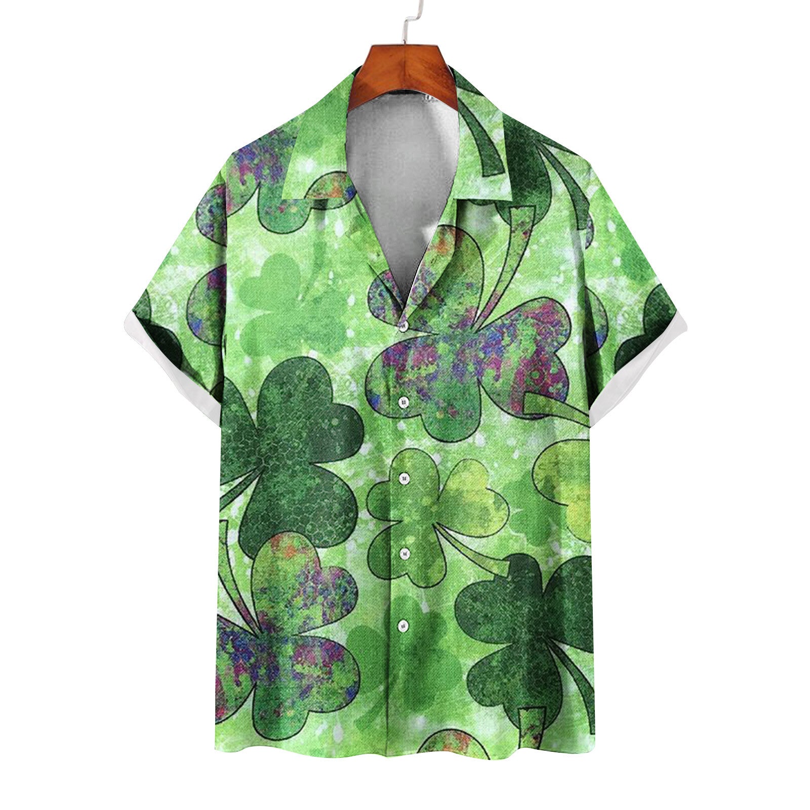 Men's Summer Casual St. Patrick's Day green Short Sleeve