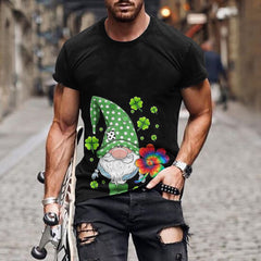 Men's 3D Printed St. Patrick Crew Neck Short Sleeve T-shirt