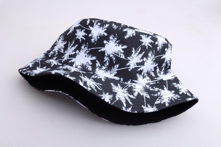 Maple Leaf Bucket Hat Print Coconut Tree Reversible Hat