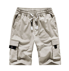 Summer Men's Cargo Shorts Loose Plus Size Men's Pure Cotton Cropped Pants Multi-Pocket Casual Shorts