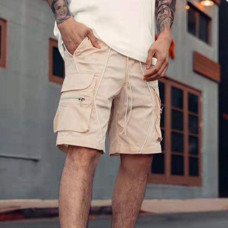 Men's Solid Shorts Sports Pants Casual Five-cent Multi-Pocket Shorts