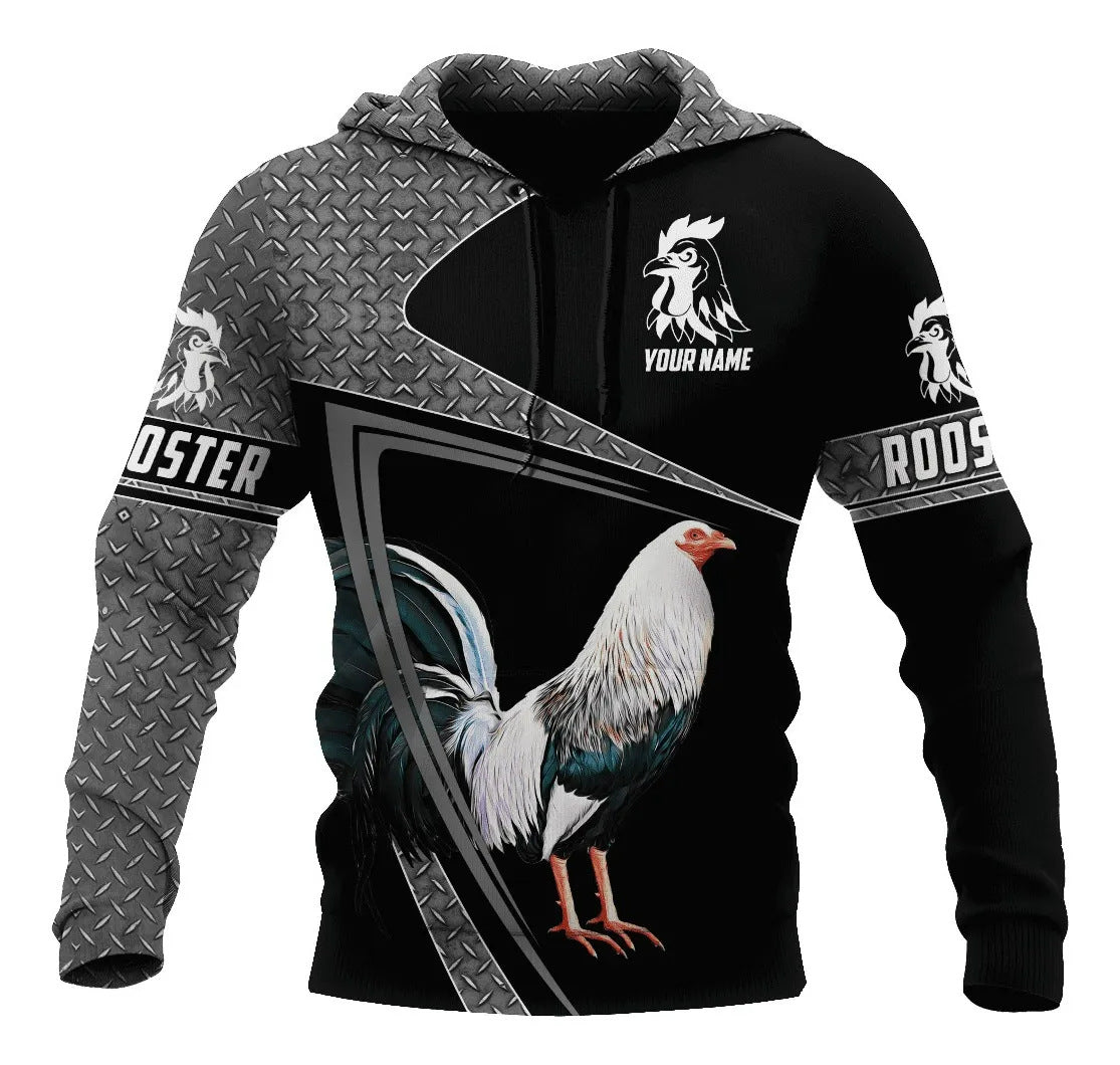 Men's Hooded Sweater 3D Printing Cock Casual Sweatshirt