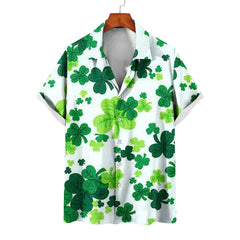 Men's Summer Casual St. Patrick's Day green Short Sleeve