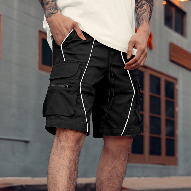 Men's Solid Shorts Sports Pants Casual Five-cent Multi-Pocket Shorts