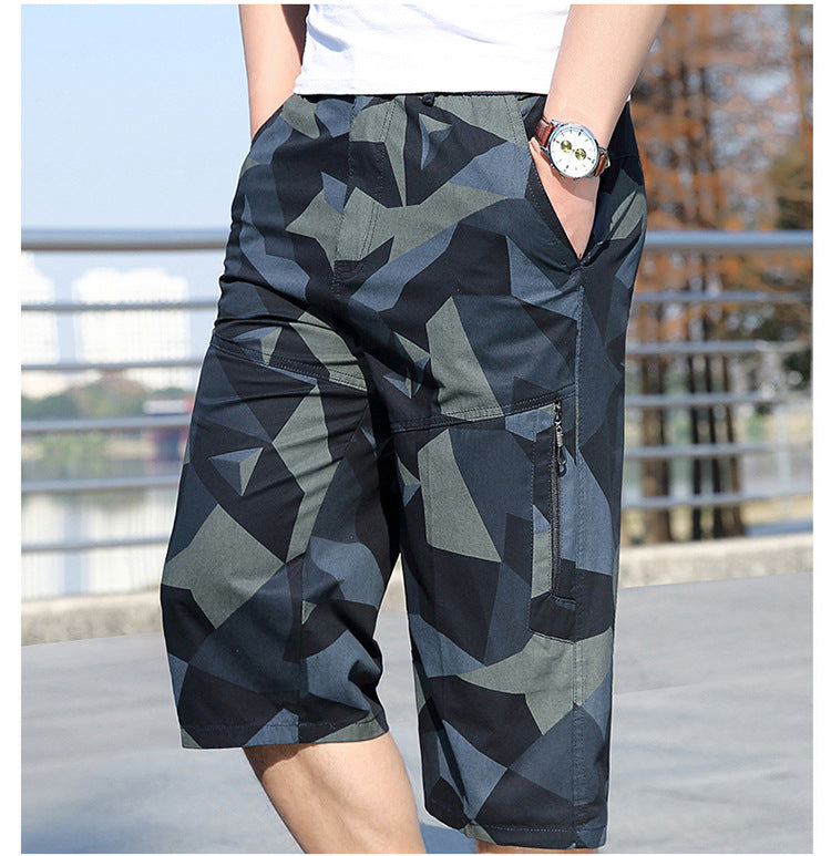 Men's Tooling Shorts Cropped Pants Casual Outdoor Loose Overalls Pants