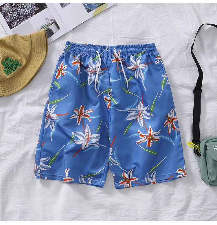 Men's Hawaiian Print Beach Pants Loose Plus Size Shorts