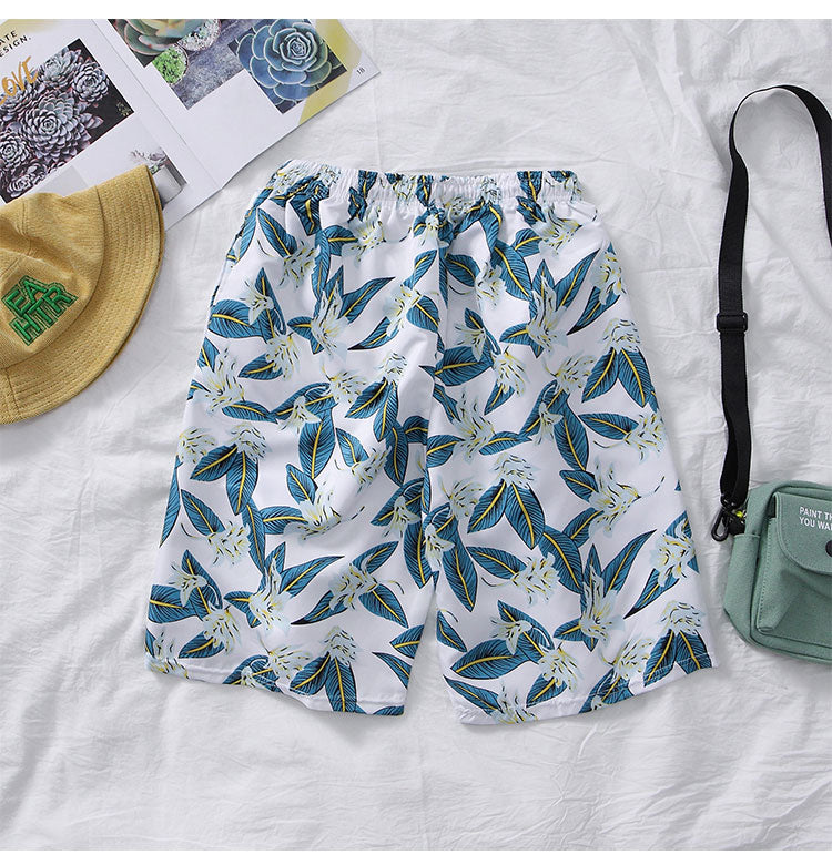 Men's Hawaiian Print Beach Pants Loose Plus Size Shorts