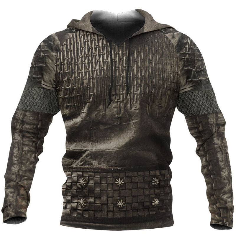 Men's 3D Digital Printing Viking Warrior Hoodies