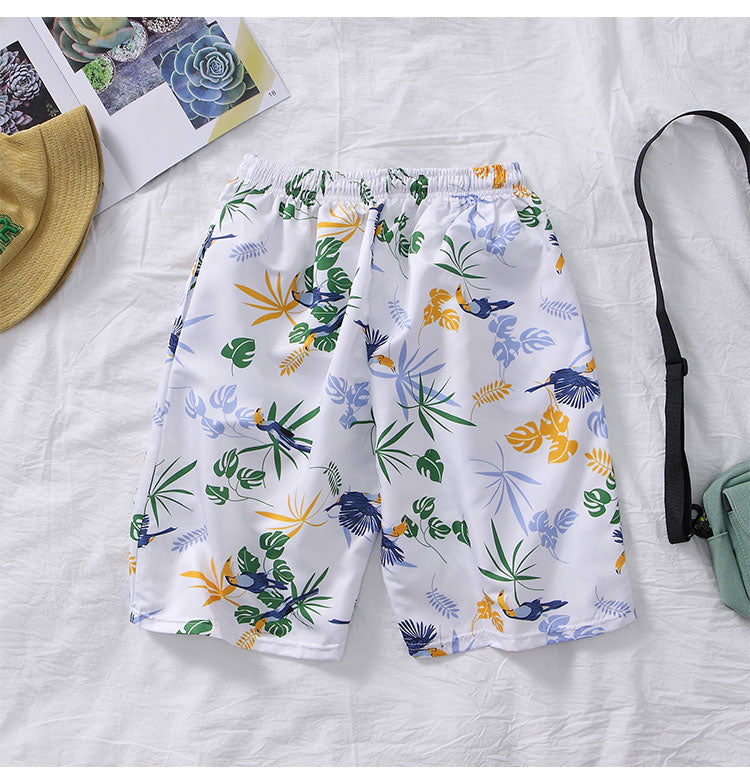 Men's Hawaiian Print Beach Pants Loose Plus Size Shorts