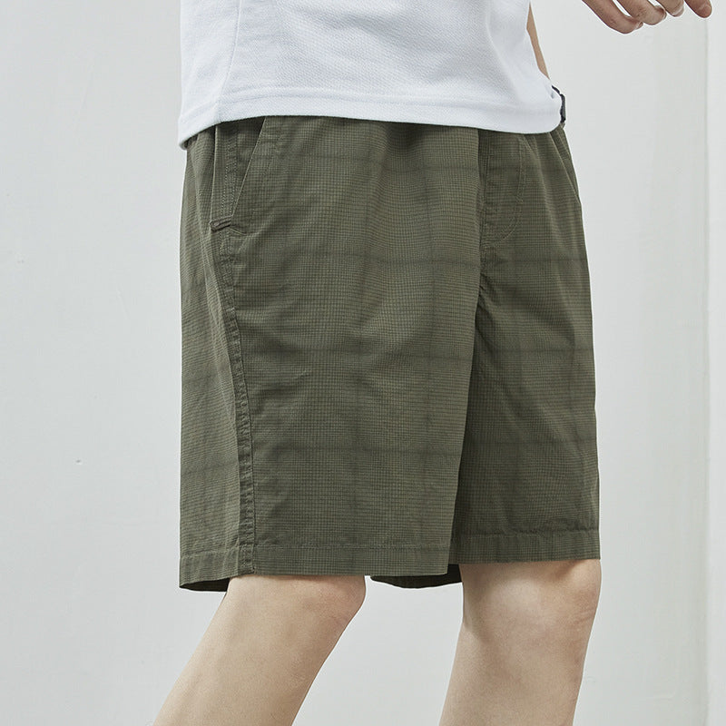 Men's Summer Shorts  Loose Solid Color Casual Cotton Five-point Pants Thin Shorts