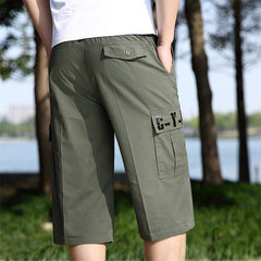 Men's Summer Casual Sports Capri Pants Pure Cotton Outdoor Overalls Shorts