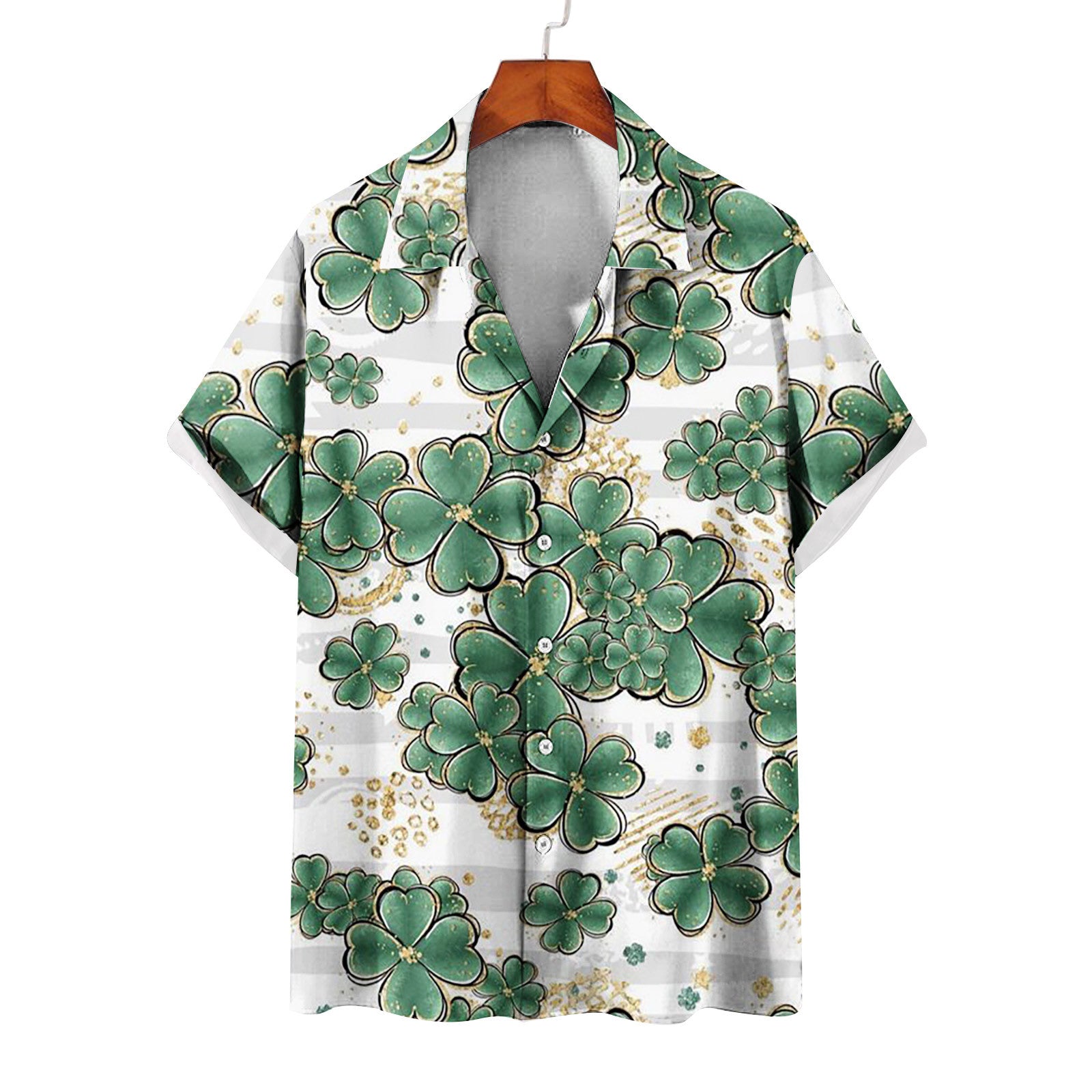 Men's Summer Casual St. Patrick's Day green Short Sleeve