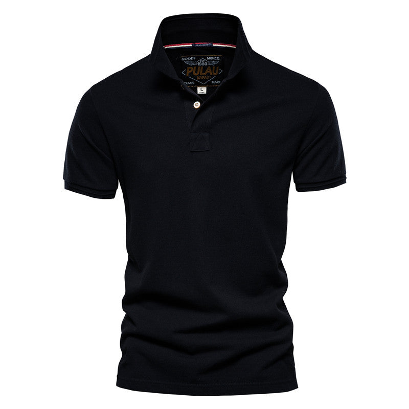 Lapel Casual Men's POLO Shirt Fashion Solid Color Short Sleeve T-Shirt